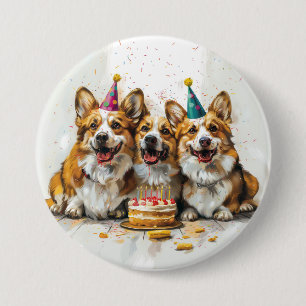 Birthday Pembroke Welsh Corgi Dogs 7.5 Cm Round Badge