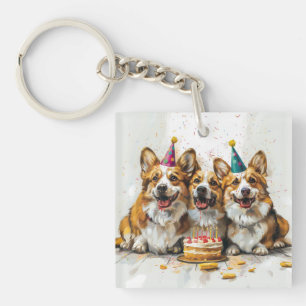 Birthday Pembroke Welsh Corgi Dogs Key Ring