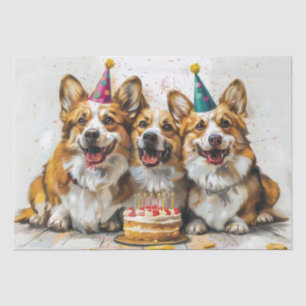 Birthday Pembroke Welsh Corgi Dogs Tissue Paper