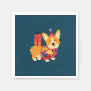 Birthday Pembroke Welsh Corgi Napkin