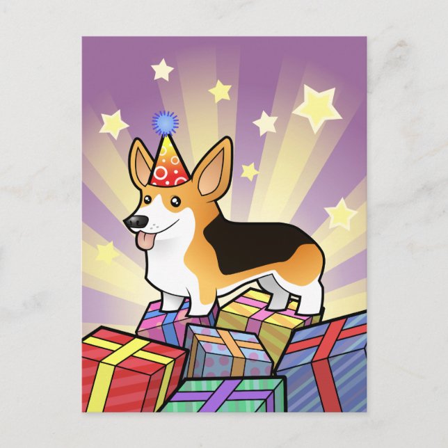 Birthday Pembroke Welsh Corgi Postcard (Front)