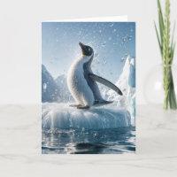 Birthday Penguin On An Iceberg