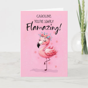 Birthday Personalise with Flamingo Fabulous Fun Card