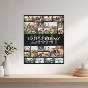Birthday Personalised 24 Photo Collage Poster