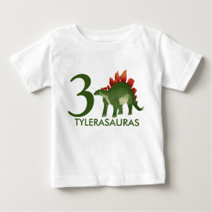 Birthday Personalised Dinosaur Shirt, 3rd birthday Baby T-Shirt