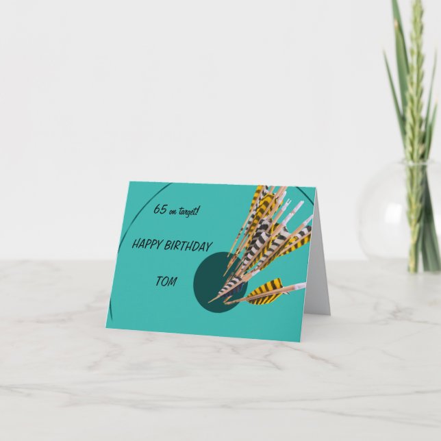 BIRTHDAY PERSONALIZE YEAR & NAME ON TARGET 65? CARD (Front)