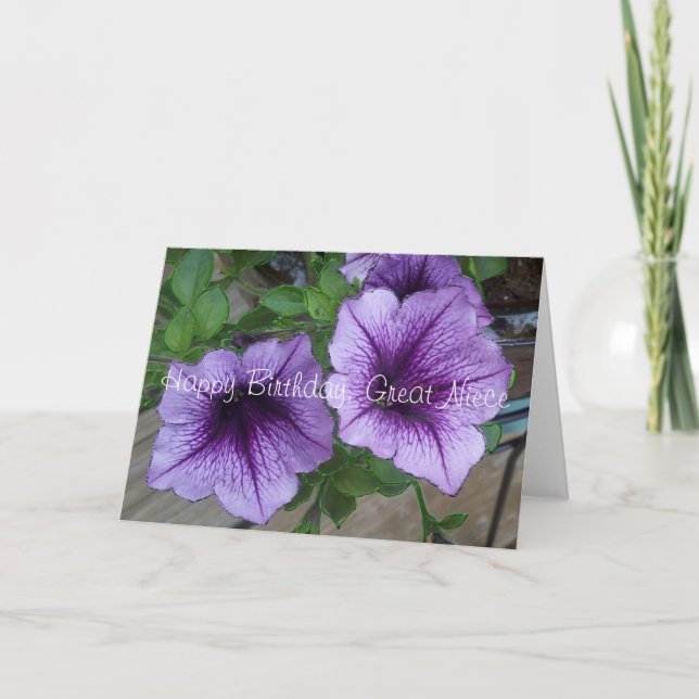 Birthday Petunias Card (Front)