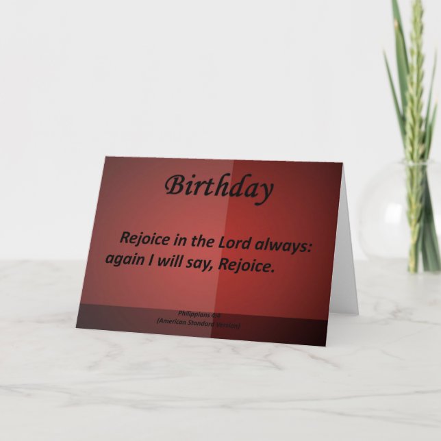 Birthday Philippians 4-4 Card (Front)