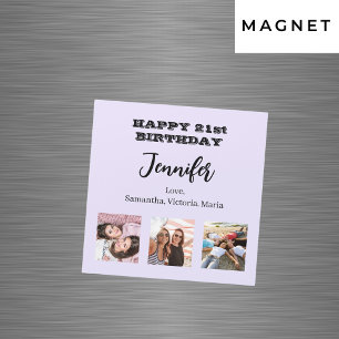 Birthday photo best friends lavender violet magnet