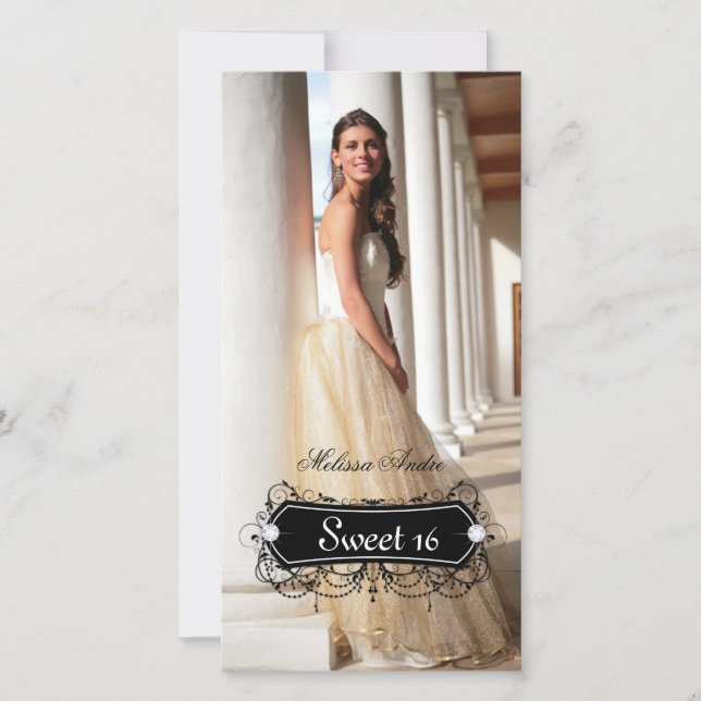 Birthday Photo Card Sweet Sixteen Grad Quinceanera (Front)