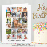 Birthday Photo Collage 22 Pictures Any Age Custom Card<br><div class="desc">Celebrate a BIG birthday for any age birthday with BIG memories on a BIG photo collage greeting card! Personalise with 22 photos (21 on the front cover and 1 on the inside) and your custom text for greetings and well wishes as all text is editable throughout the card front to...</div>