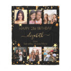 Birthday photo collage black gold best friends