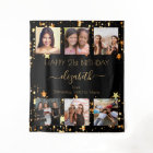 Birthday photo collage black gold best friends