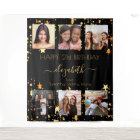 Birthday photo collage black gold best friends