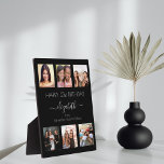 Birthday photo collage black white best friends plaque<br><div class="desc">A gift from friends for a woman's 21st birthday, celebrating her life with a collage of 6 of your high quality photos of her, her friends, family, interest or pets. Personalise and add her name, age 21 and your names. White text. A chic, classic black background colour. Her name is...</div>