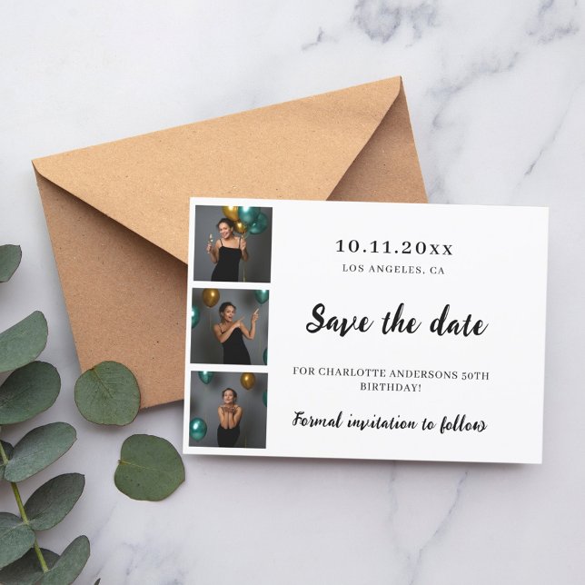 Birthday photo collage save the date (Creator Uploaded)