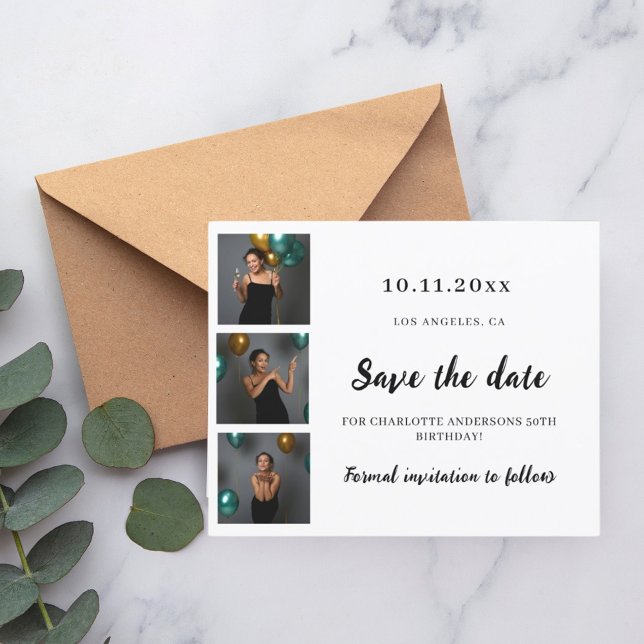 Birthday photo collage Save the Date Flyer (Creator Uploaded)