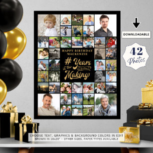 Birthday Photo Collage YEARS IN THE MAKING Print