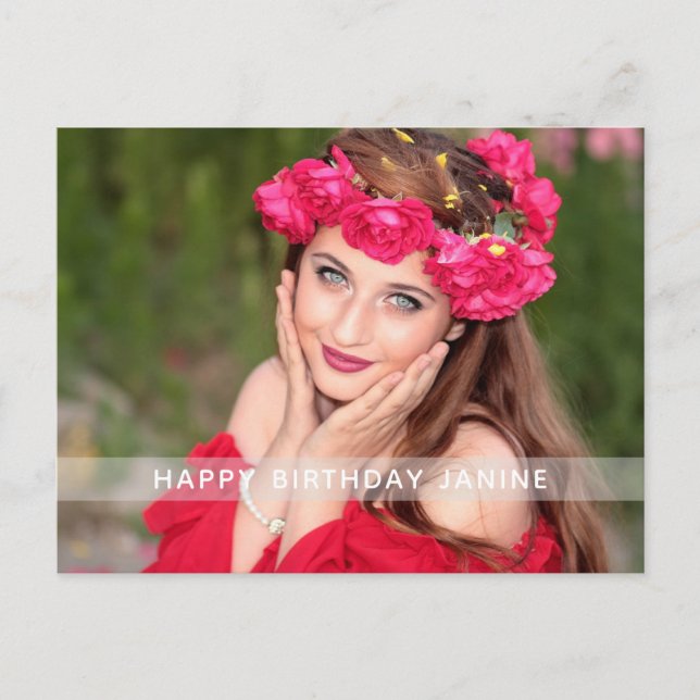 Birthday Photo Custom Postcard (Front)
