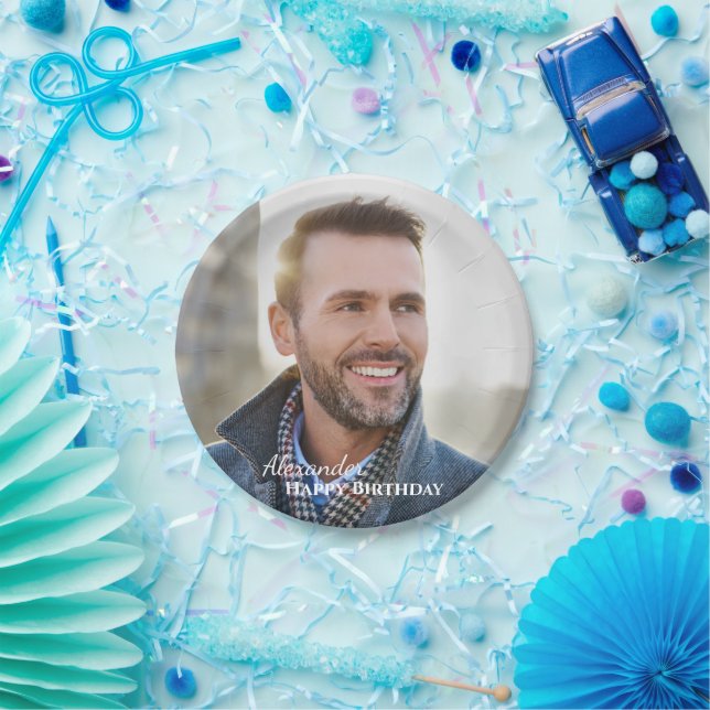 Birthday Photo Family Personalise  Paper Plate (Party)