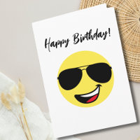 Birthday Photo Happy Face Aviator Glasses Funny