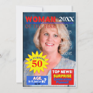 Birthday PHOTO Invitation- Magazine Cover Invitation