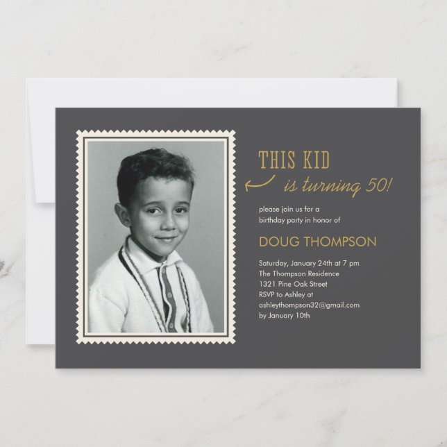 Birthday Photo Invitations For Adults (Front)