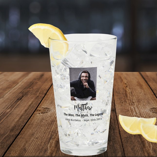 Birthday photo man myth legend glass (Creator Uploaded)