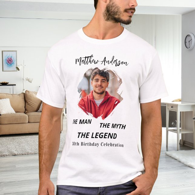 Birthday photo man myth legend name fun T-Shirt (Creator Uploaded)