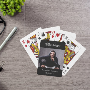 Birthday photo name fun playing cards