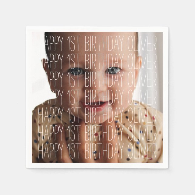 Birthday Photo Napkin (Front)