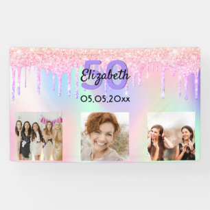 Birthday photo pink purple welcome banner