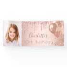 Birthday photo rose gold glitter monogram