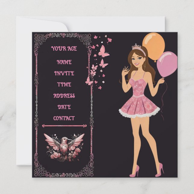 Birthday photo template you can fully personalise  (Front)