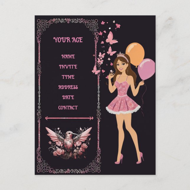 Birthday photo template you can fully personalise  (Front)