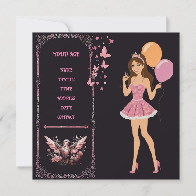 Birthday photo template you can fully personalise  (Front)