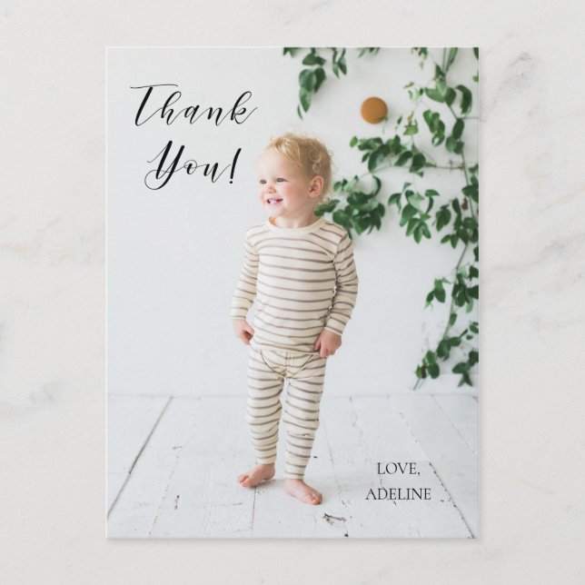 Birthday Photo Thank You Post Card (Front)
