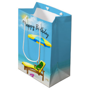 Birthday Pickle On Beach Chair Medium Gift Bag
