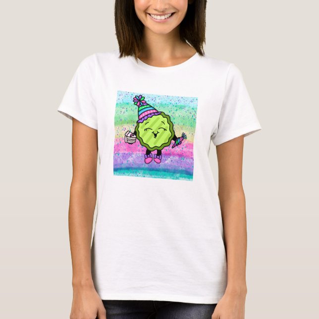 Birthday Pickle | Pink and Purple Birthday Hat  T-Shirt (Front)