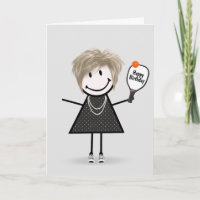 Birthday Pickleball Stick Figure Girl