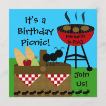 Birthday Picnic Invitations