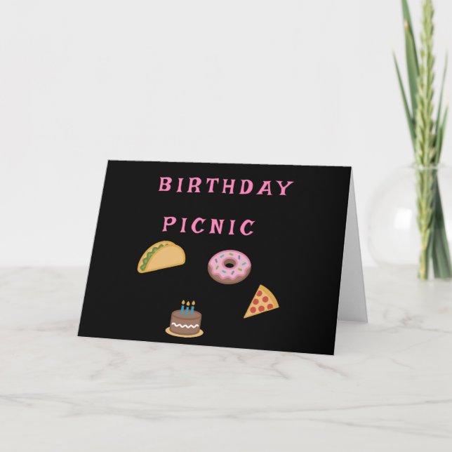 Birthday Picnic Party Card (Front)