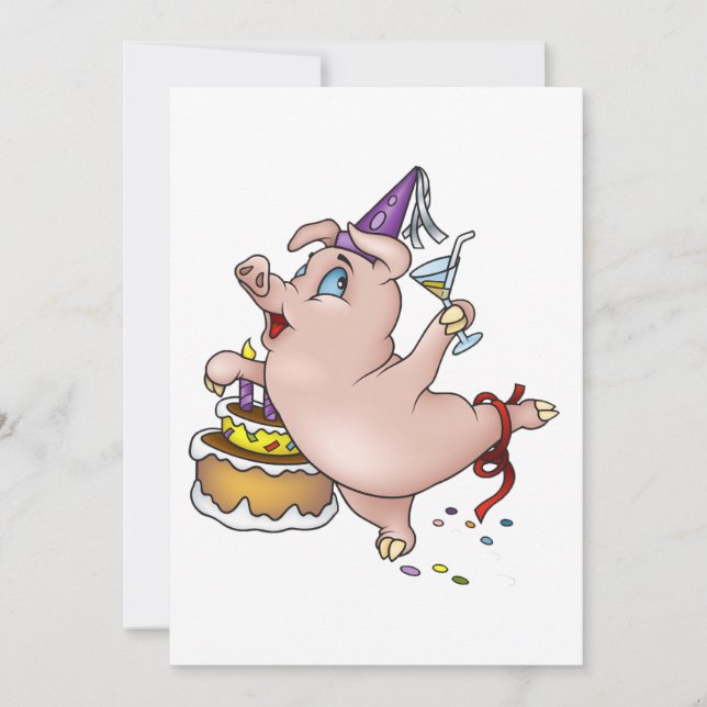 Birthday Pig Invitations (Front)