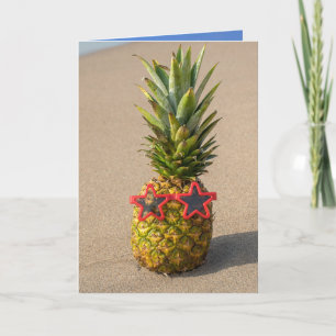 Birthday pineapple with sunglasses card