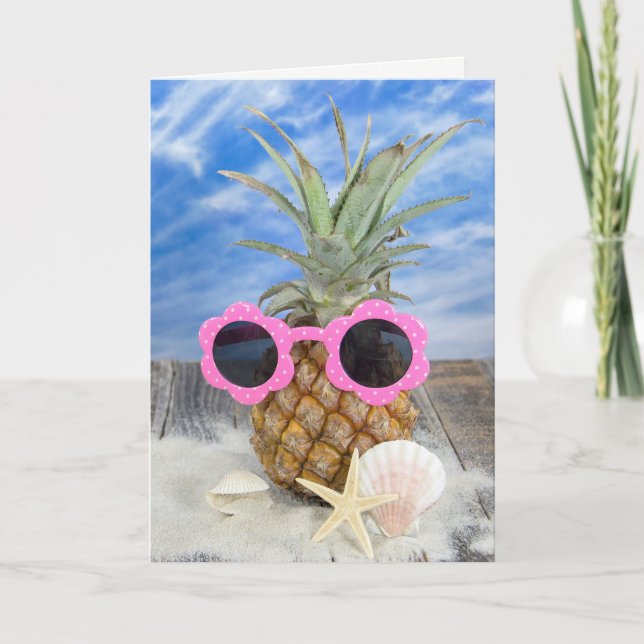 birthday pineapple with sunglasses card (Front)