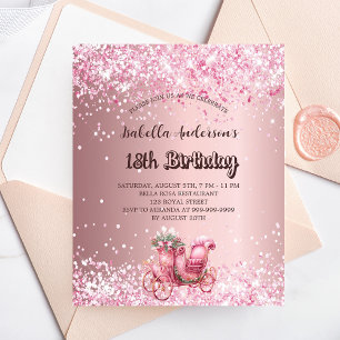 Birthday pink carriage invitation