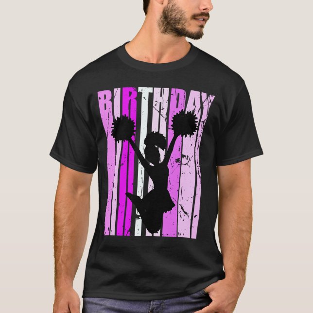 Birthday Pink Cheerleading Cheer Squad For Girls O T-Shirt (Front)