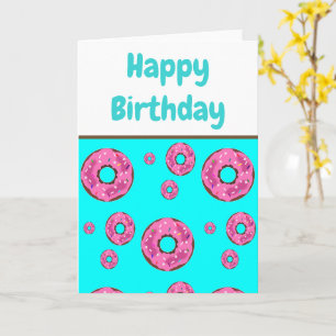 Birthday Pink cream doughnuts Card