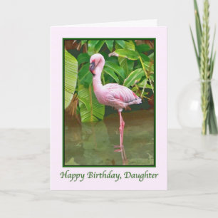 Birthday, Pink Flamingo, Daughter Card