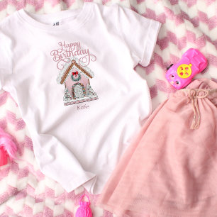 Birthday Pink Gingerbread Personalised  T-Shirt